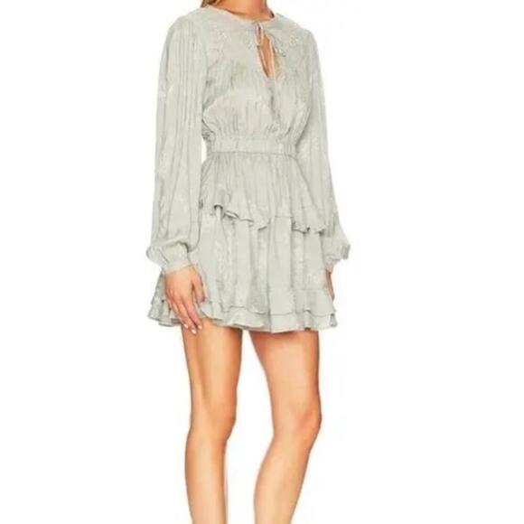 Tularosa Dresses & Skirts - Tularosa Revolve Kimora Ruffle Tiered Floral Embroidered Mini Dress Size XS New